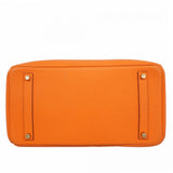 ★最終価格★SALE【6bc3283】エルメス ハンドバッグ バーキン35 トリヨンクレマンス オレンジ ゴールド金具 □N刻印【中古】レディース