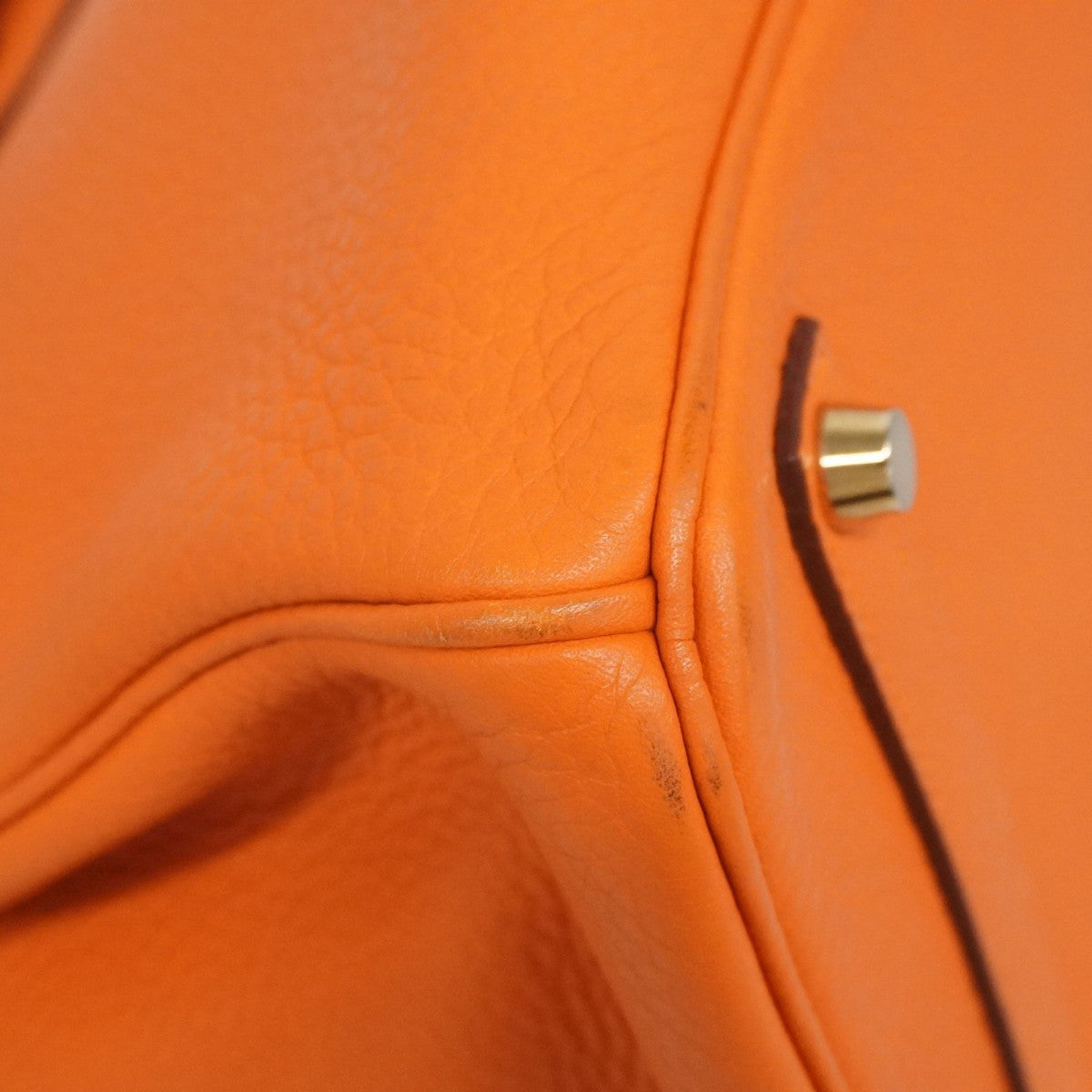 ★最終価格★SALE【6bc3283】エルメス ハンドバッグ バーキン35 トリヨンクレマンス オレンジ ゴールド金具 □N刻印【中古】レディース