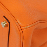 ★最終価格★SALE【6bc3283】エルメス ハンドバッグ バーキン35 トリヨンクレマンス オレンジ ゴールド金具 □N刻印【中古】レディース