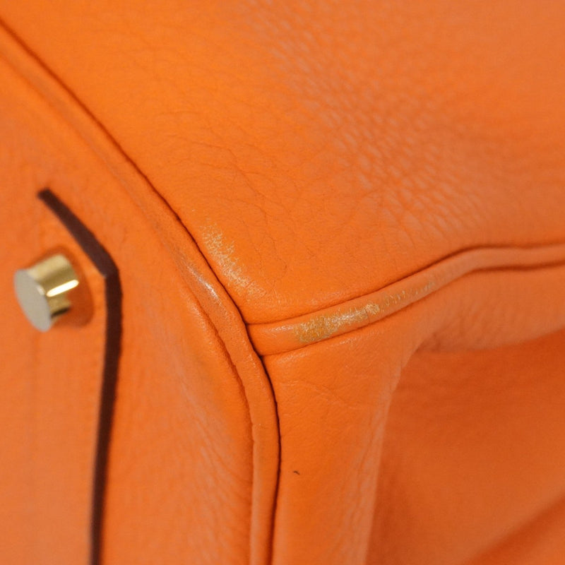 ★最終価格★SALE【6bc3283】エルメス ハンドバッグ バーキン35 トリヨンクレマンス オレンジ ゴールド金具 □N刻印【中古】レディース