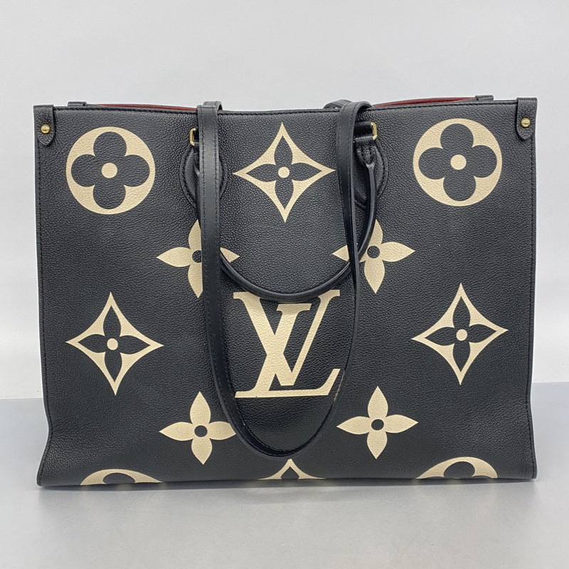 【6bc3310】ルイヴィトン トートバッグ モノグラム・アンプラント バイカラー オンザゴーGM M45945 ブラック ベージュ 2wayバッグ【中古】レディース