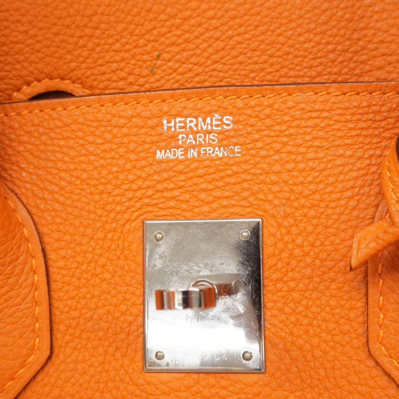 ★最終価格★SALE【6bc3312】エルメス ハンドバッグ バーキン35 トゴ オレンジ シルバー金具 □J刻印【中古】レディース