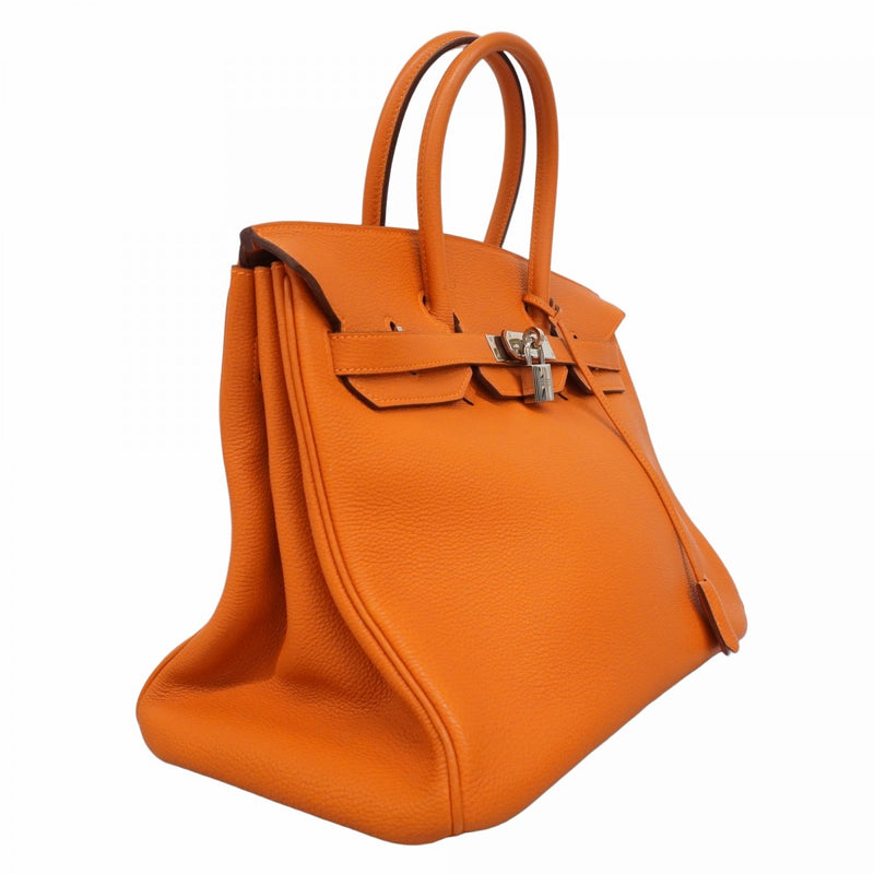 ★最終価格★SALE【6bc3312】エルメス ハンドバッグ バーキン35 トゴ オレンジ シルバー金具 □J刻印【中古】レディース