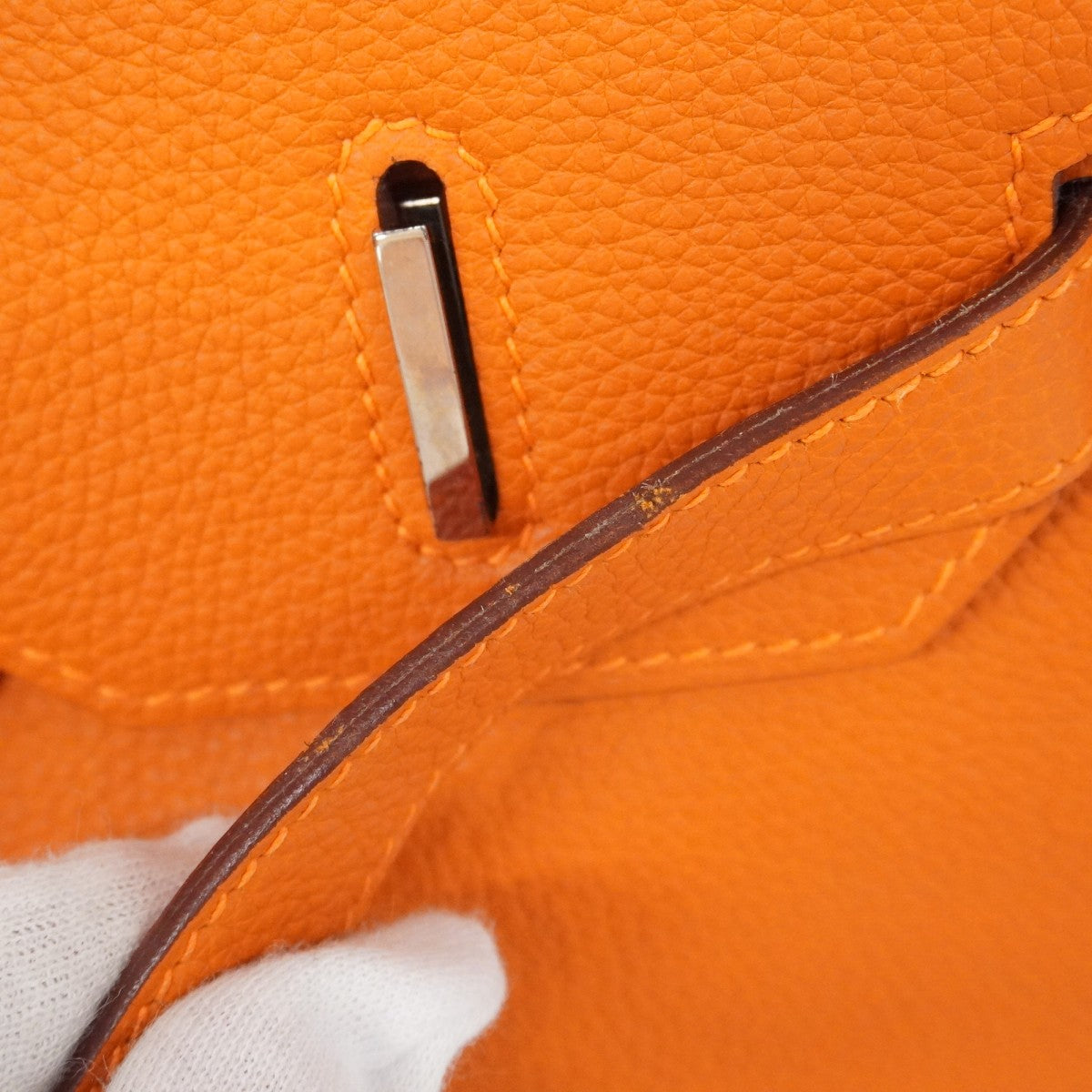 ★最終価格★SALE【6bc3312】エルメス ハンドバッグ バーキン35 トゴ オレンジ シルバー金具 □J刻印【中古】レディース