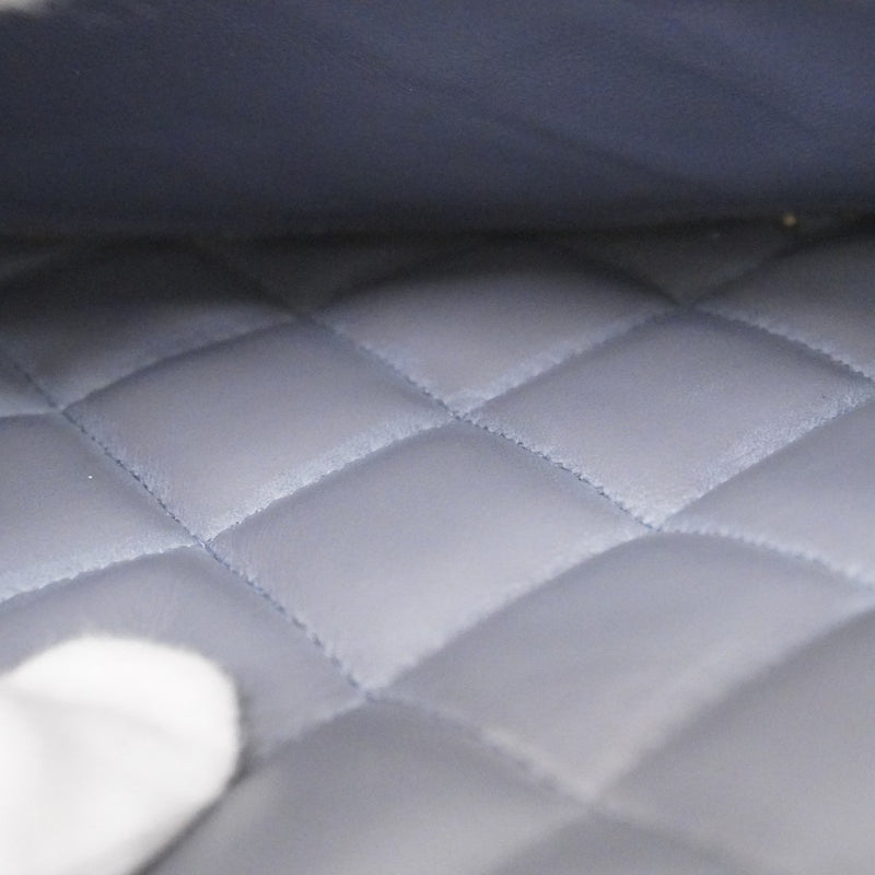 ★最終価格★SALE【6bc3314】シャネル ショルダーバッグ デカマトラッセ Wフラップ Wチェーン ラムスキン グレー シルバー金具【中古】レディース