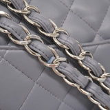 ★最終価格★SALE【6bc3314】シャネル ショルダーバッグ デカマトラッセ Wフラップ Wチェーン ラムスキン グレー シルバー金具【中古】レディース