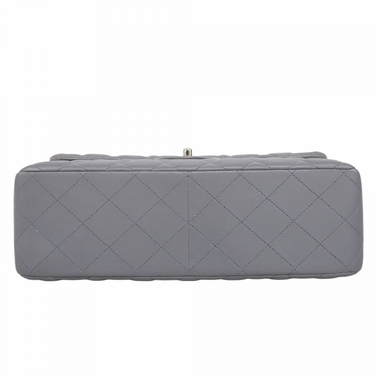 ★最終価格★SALE【6bc3314】シャネル ショルダーバッグ デカマトラッセ Wフラップ Wチェーン ラムスキン グレー シルバー金具【中古】レディース