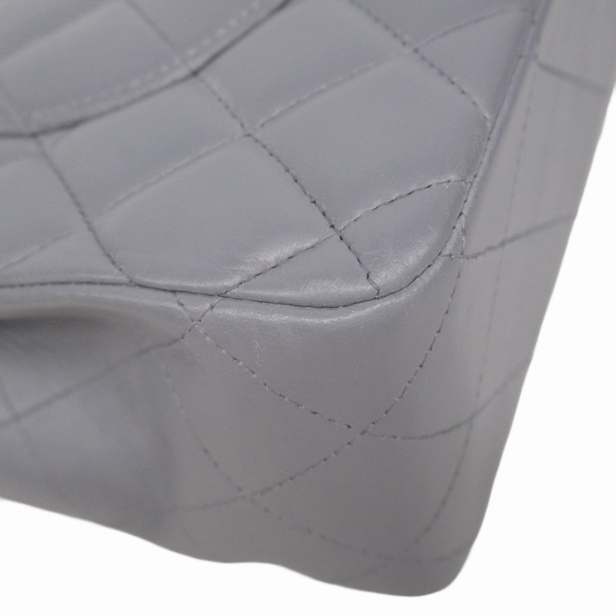 ★最終価格★SALE【6bc3314】シャネル ショルダーバッグ デカマトラッセ Wフラップ Wチェーン ラムスキン グレー シルバー金具【中古】レディース