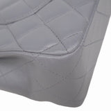 ★最終価格★SALE【6bc3314】シャネル ショルダーバッグ デカマトラッセ Wフラップ Wチェーン ラムスキン グレー シルバー金具【中古】レディース