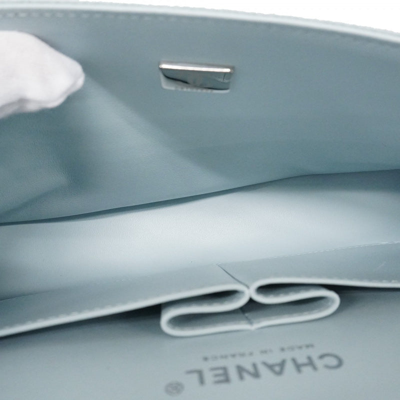 ★最終価格★SALE【6bc3319】シャネル ショルダーバッグ マトラッセ Wフラップ Wチェーン キャビアスキン アクアブルー シルバー金具【中古】レディース