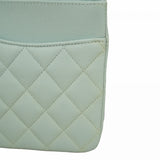 ★最終価格★SALE【6bc3319】シャネル ショルダーバッグ マトラッセ Wフラップ Wチェーン キャビアスキン アクアブルー シルバー金具【中古】レディース