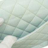 ★最終価格★SALE【6bc3319】シャネル ショルダーバッグ マトラッセ Wフラップ Wチェーン キャビアスキン アクアブルー シルバー金具【中古】レディース