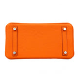 ★SALE【6bc3422-g】エルメス ハンドバッグ バーキン25 トゴ オレンジ シルバー金具 W刻印【中古】レディース