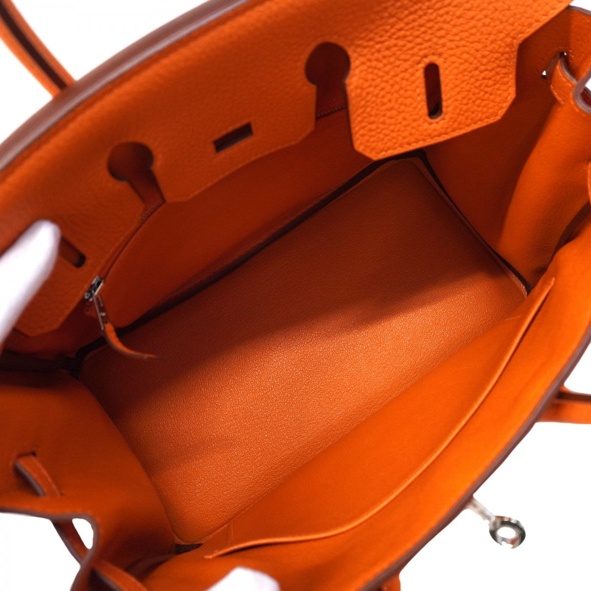 ★SALE【6bc3422-g】エルメス ハンドバッグ バーキン25 トゴ オレンジ シルバー金具 W刻印【中古】レディース