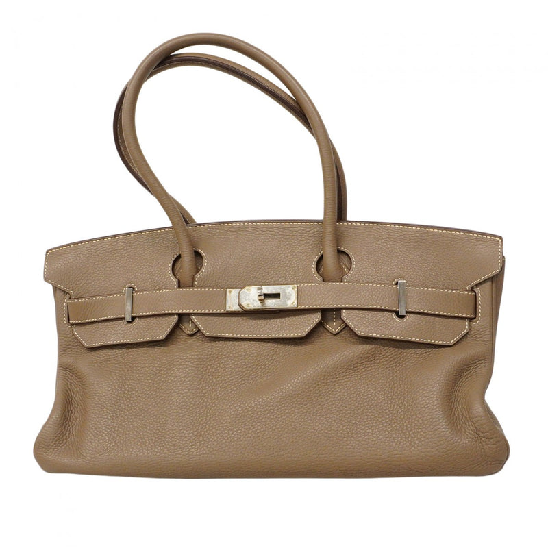 ★最終価格★SALE【6bc3549】エルメス ショルダーバッグ ショルダーバーキン トリヨンクレマンス エトゥープ シルバー金具 □M刻印【中古】メンズ レディース ユニセックス