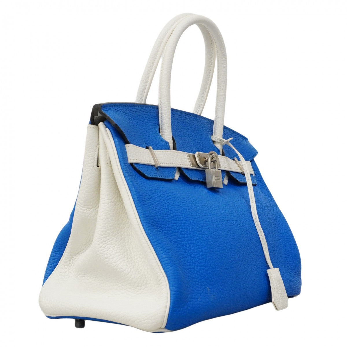 ★最終価格★SALE【6bc3552】エルメス ハンドバッグ バーキン30 トリヨンクレマンス ホワイト ミコノス シルバー金具 □Q刻印 SPO【中古】レディース