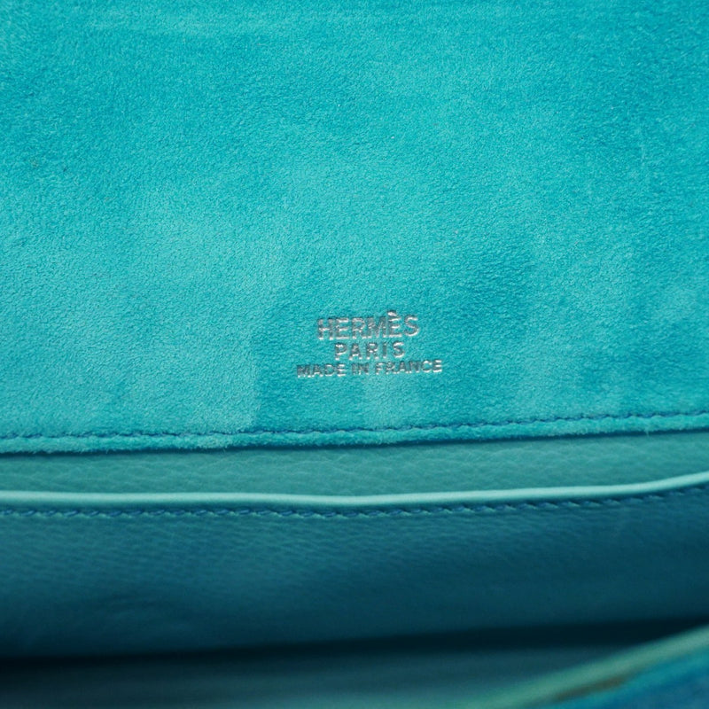 ★最終価格★SALE【6bc3553】エルメス ハンドバッグ ポシェットケリー ドブリス ブルーアトール シルバー金具 □J刻印【中古】レディース