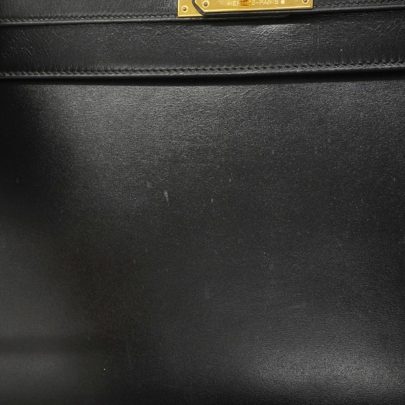 ★最終価格★SALE【6bc3622】エルメス ハンドバッグ ケリー32 ボックスカーフ ブラック ゴールド金具 〇P刻印【中古】レディース