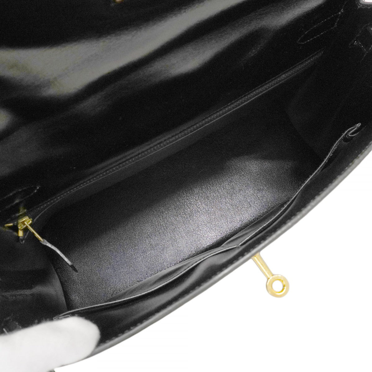 ★最終価格★SALE【6bc3622】エルメス ハンドバッグ ケリー32 ボックスカーフ ブラック ゴールド金具 〇P刻印【中古】レディース