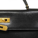 ★最終価格★SALE【6bc3622】エルメス ハンドバッグ ケリー32 ボックスカーフ ブラック ゴールド金具 〇P刻印【中古】レディース