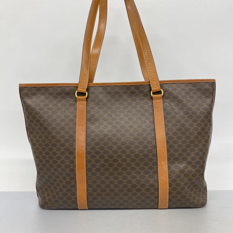 6bc4062-k】セリーヌ トートバッグ マカダム PVC ブラウン ゴールド