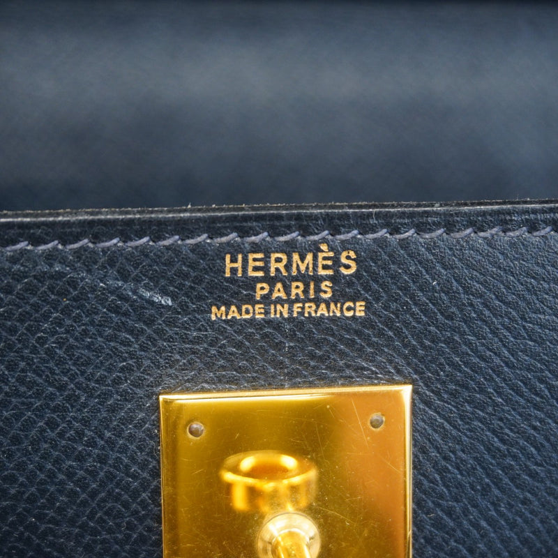 ★SALE【6bc4108】エルメス ハンドバッグ ケリー32 クシュベル ネイビー ゴールド金具 〇S刻印【中古】レディース
