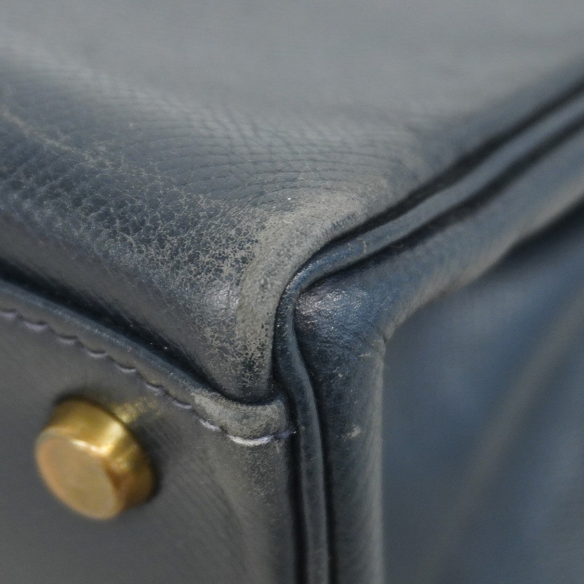 ★SALE【6bc4108】エルメス ハンドバッグ ケリー32 クシュベル ネイビー ゴールド金具 〇S刻印【中古】レディース