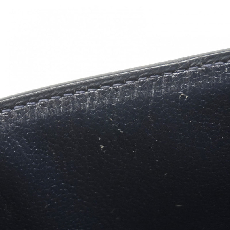 ★SALE【6bc4126-h】エルメス ハンドバッグ ケリー28 ボックスカーフ ネイビー ゴールド金具 ○T刻印 2wayバッグ【中古】レディース