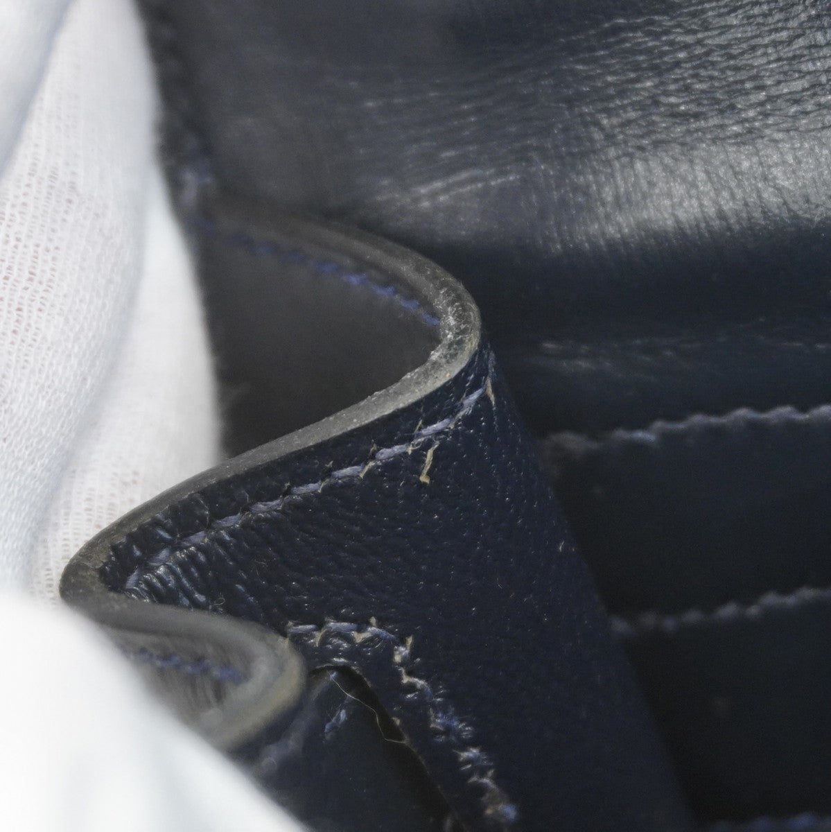 ★SALE【6bc4126-h】エルメス ハンドバッグ ケリー28 ボックスカーフ ネイビー ゴールド金具 ○T刻印 2wayバッグ【中古】レディース