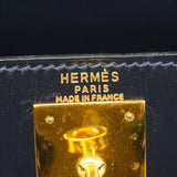 ★SALE【6bc4126-h】エルメス ハンドバッグ ケリー28 ボックスカーフ ネイビー ゴールド金具 ○T刻印 2wayバッグ【中古】レディース