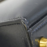 ★SALE【6bc4126-h】エルメス ハンドバッグ ケリー28 ボックスカーフ ネイビー ゴールド金具 ○T刻印 2wayバッグ【中古】レディース