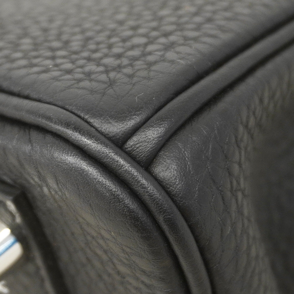 【6bc4215-g】エルメス ハンドバッグ バーキン25タッチ アリゲーターマット トゴ ブラック シルバー金具 U刻印【中古】レディース