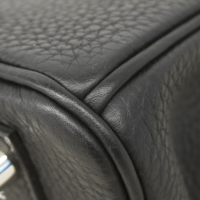【6bc4215-g】エルメス ハンドバッグ バーキン25タッチ アリゲーターマット トゴ ブラック シルバー金具 U刻印【中古】レディース