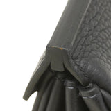 【6bc4215-g】エルメス ハンドバッグ バーキン25タッチ アリゲーターマット トゴ ブラック シルバー金具 U刻印【中古】レディース