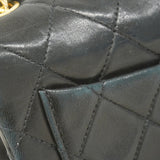 ★SALE【6bc4336】シャネル ショルダーバッグ ミニマトラッセ チェーンショルダー ラムスキン ブラック ゴールド金具【中古】レディース