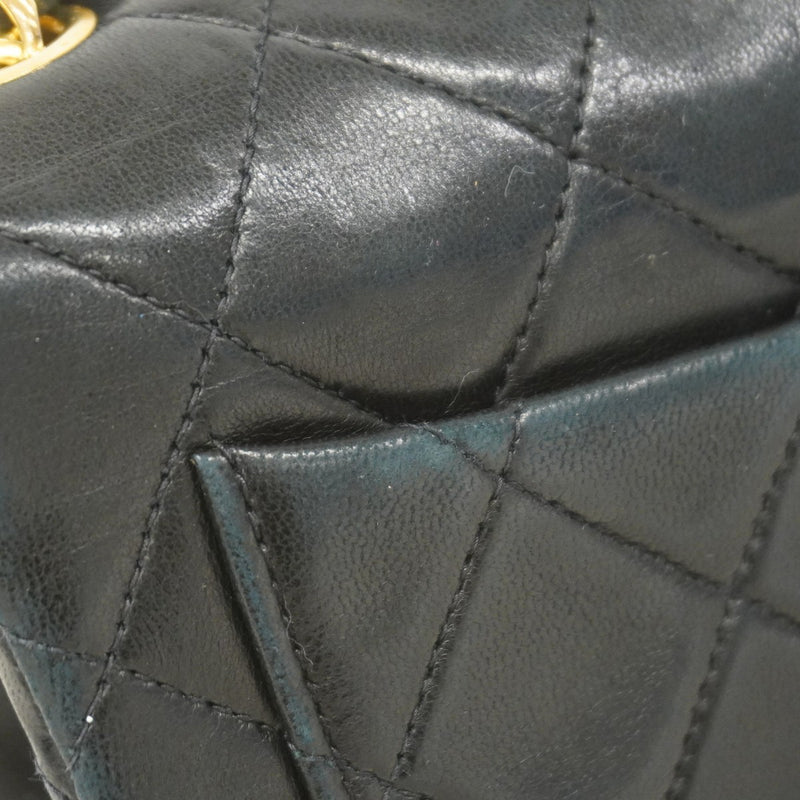 ★SALE【6bc4336】シャネル ショルダーバッグ ミニマトラッセ チェーンショルダー ラムスキン ブラック ゴールド金具【中古】レディース