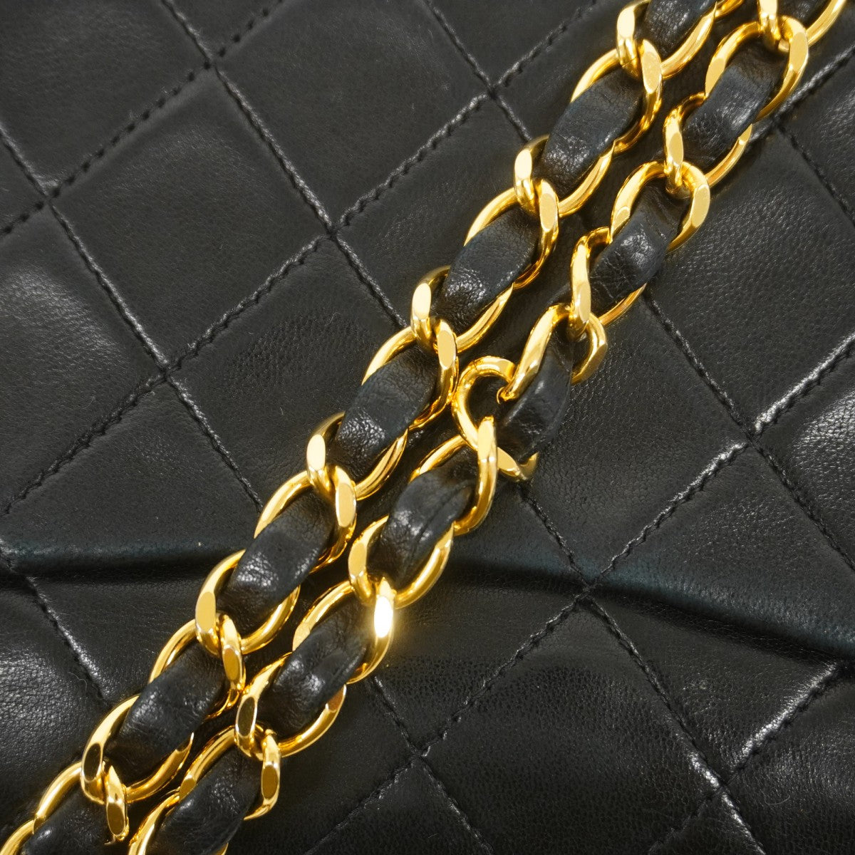 ★SALE【6bc4336】シャネル ショルダーバッグ ミニマトラッセ チェーンショルダー ラムスキン ブラック ゴールド金具【中古】レディース