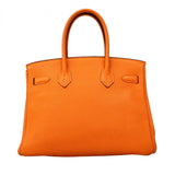 ★SALE【6bc4505】エルメス ハンドバッグ バーキン30 トゴ オレンジ シルバー金具 □K刻印【中古】レディース