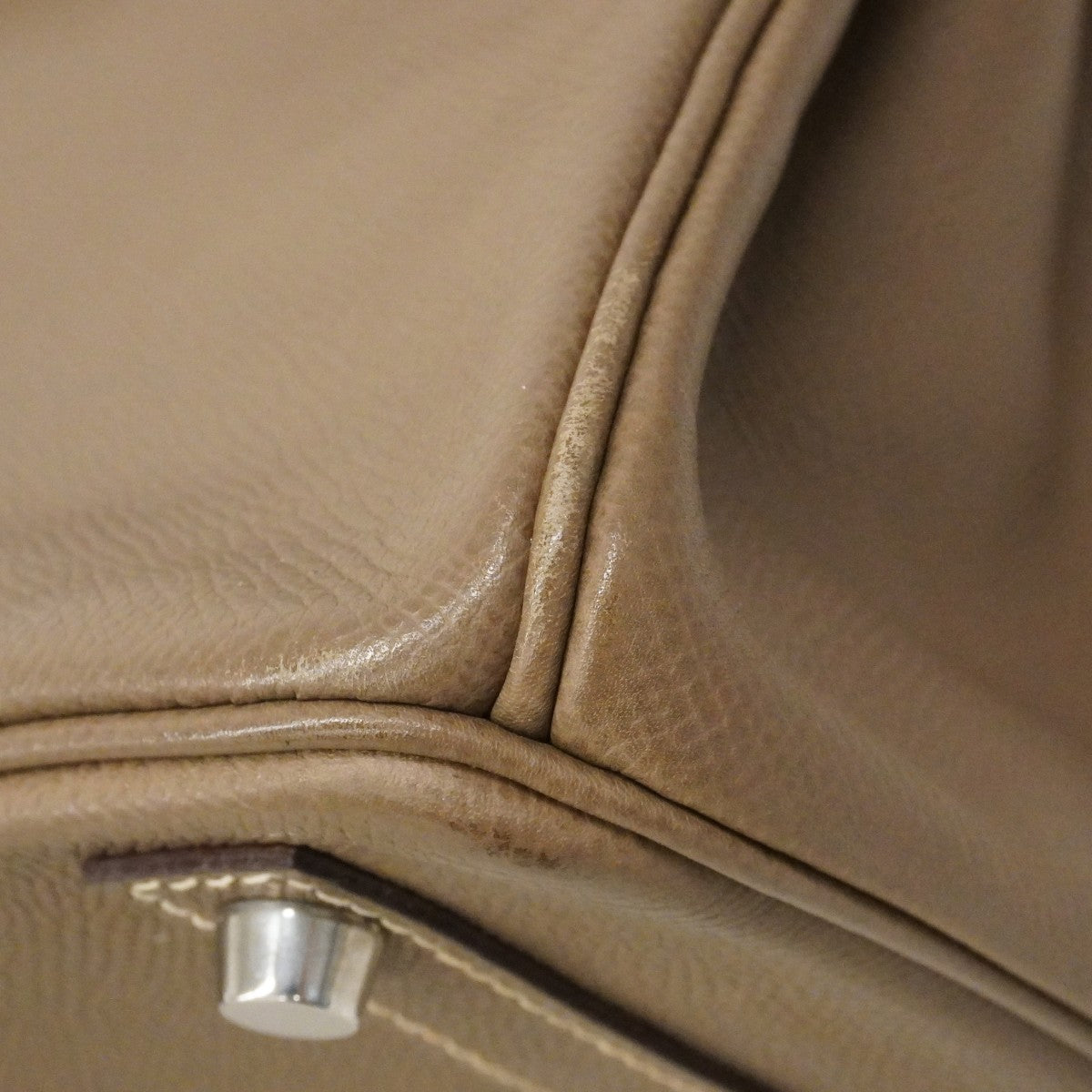 ★SALE【6bd4624】エルメス ハンドバッグ バーキン30 ヴォーエプソン エトゥープ シルバー金具 □L刻印【中古】レディース