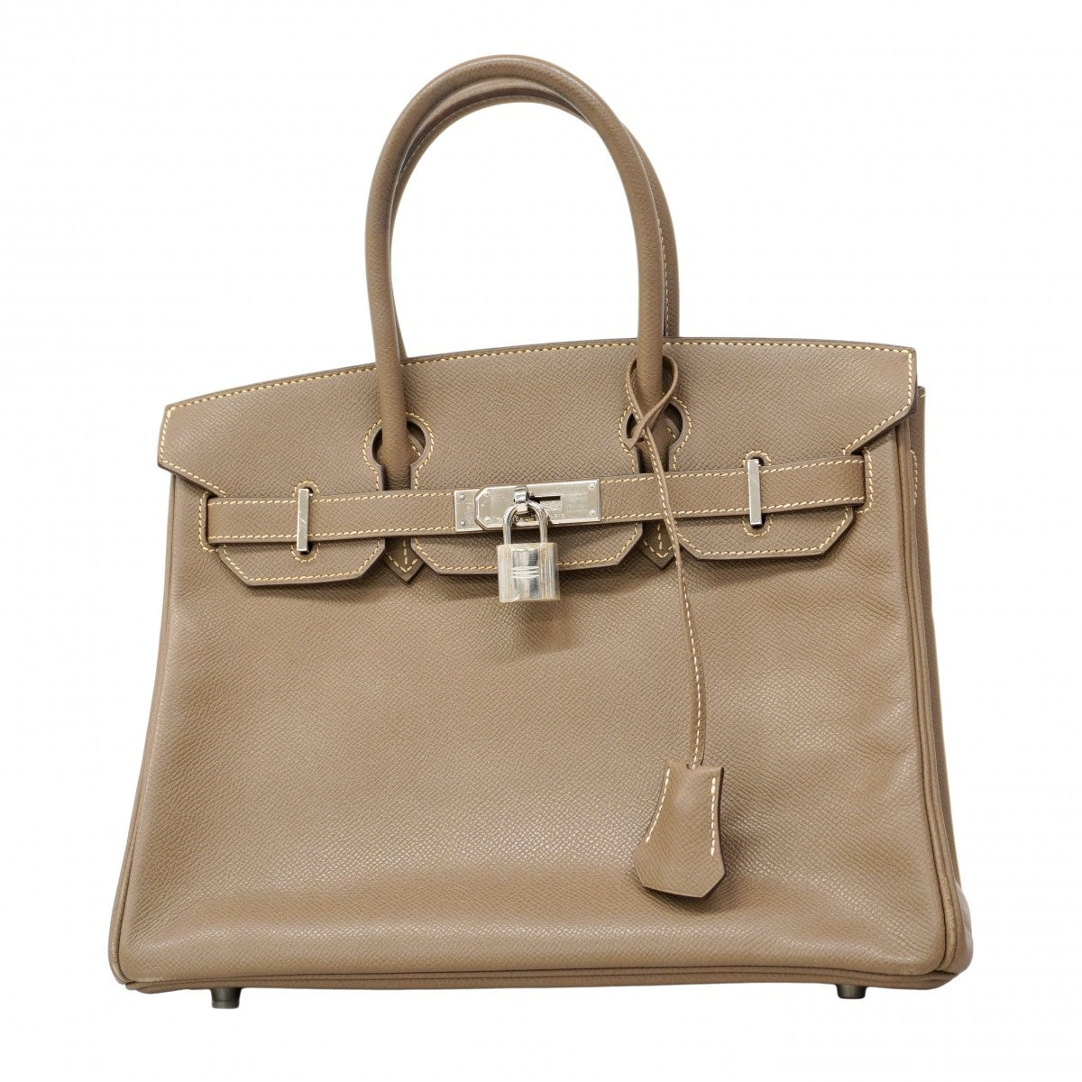 ★SALE【6bd4624】エルメス ハンドバッグ バーキン30 ヴォーエプソン エトゥープ シルバー金具 □L刻印【中古】レディース