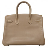 ★SALE【6bd4624】エルメス ハンドバッグ バーキン30 ヴォーエプソン エトゥープ シルバー金具 □L刻印【中古】レディース