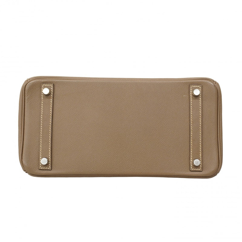 ★SALE【6bd4624】エルメス ハンドバッグ バーキン30 ヴォーエプソン エトゥープ シルバー金具 □L刻印【中古】レディース