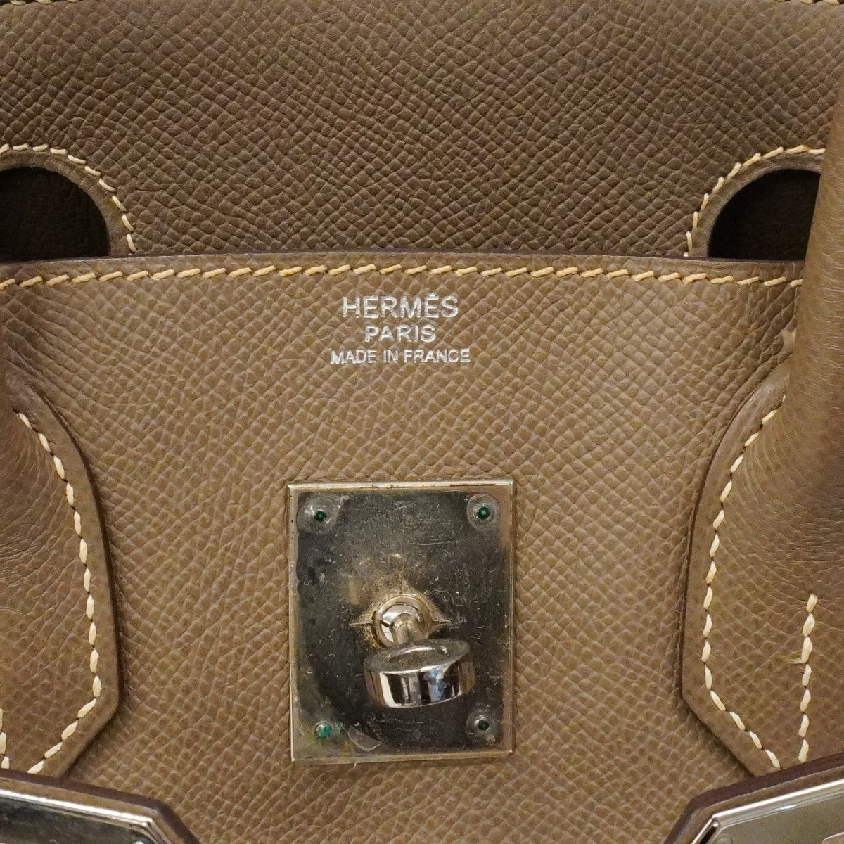 ★SALE【6bd4624】エルメス ハンドバッグ バーキン30 ヴォーエプソン エトゥープ シルバー金具 □L刻印【中古】レディース