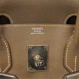 ★SALE【6bd4624】エルメス ハンドバッグ バーキン30 ヴォーエプソン エトゥープ シルバー金具 □L刻印【中古】レディース