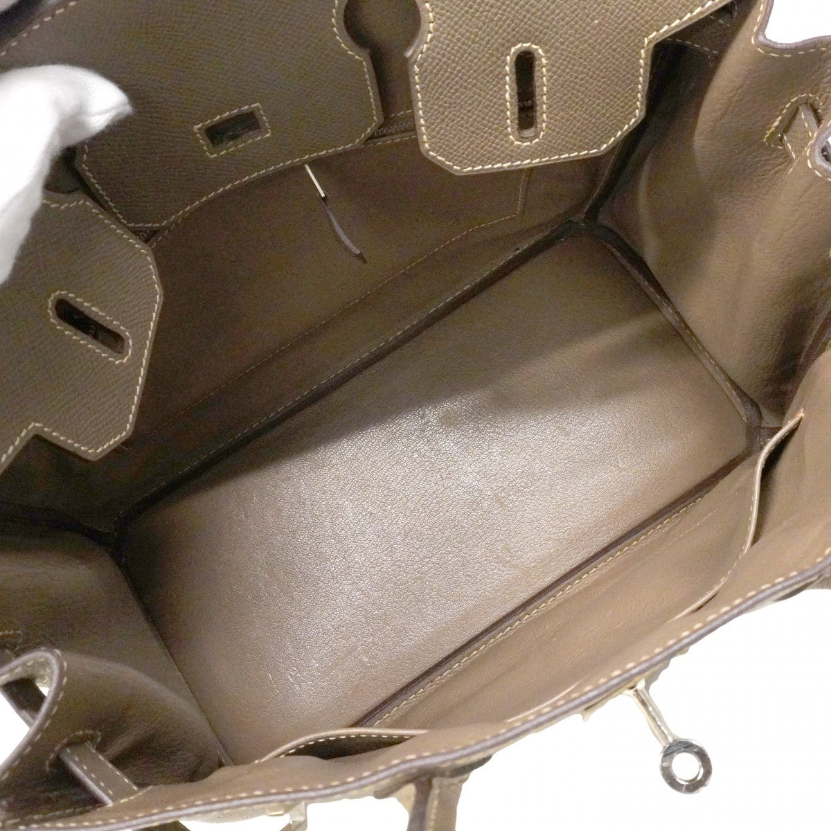 ★SALE【6bd4624】エルメス ハンドバッグ バーキン30 ヴォーエプソン エトゥープ シルバー金具 □L刻印【中古】レディース