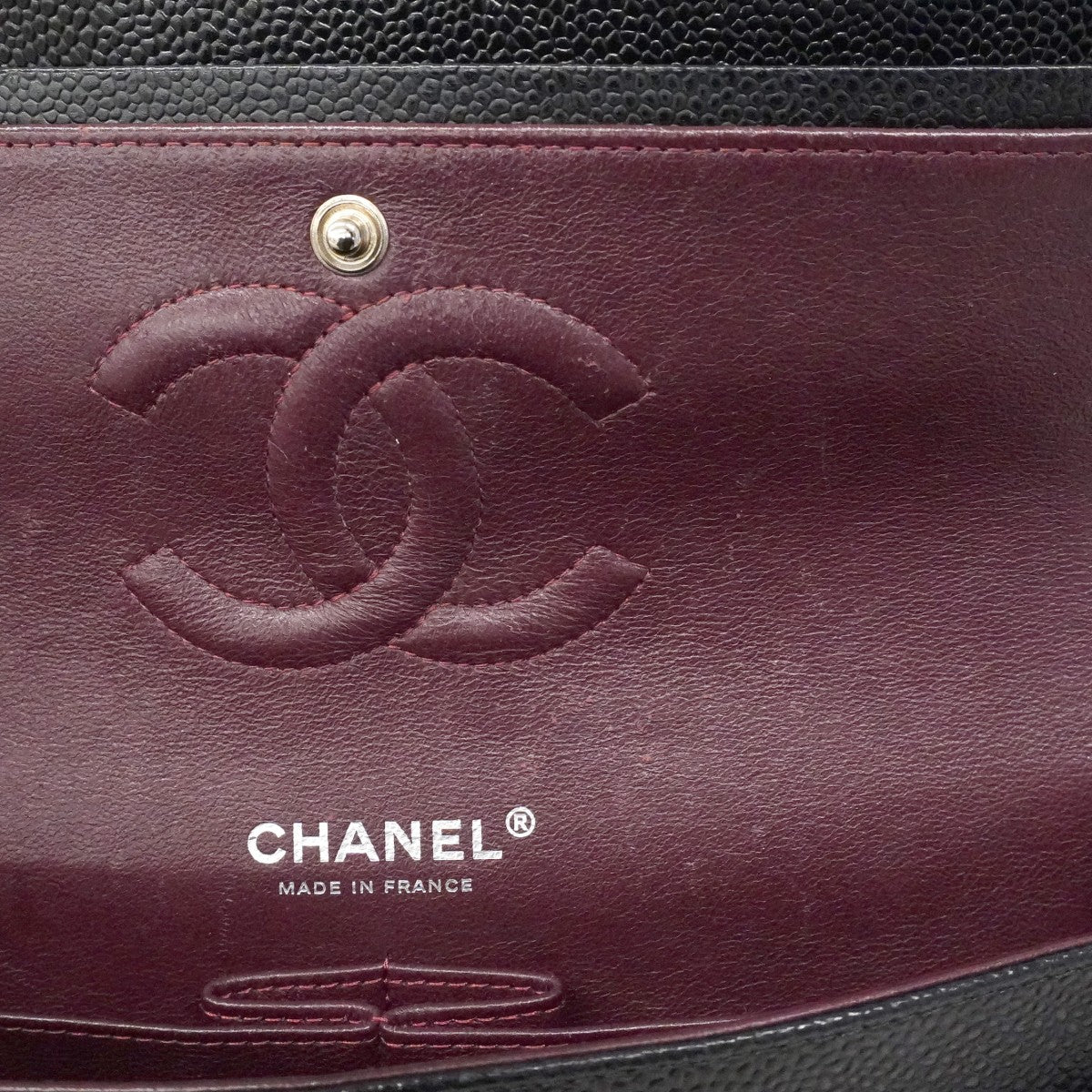 ★SALE【6bd4648】シャネル ショルダーバッグ マトラッセ Wフラップ Wチェーン キャビアスキン ブラック シルバー金具【中古】レディース