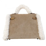 ★SALE【6bd4710-g】エルメス ハンドバッグ ミニケリーテディ グリズリー スイフト エトゥープ シルバー金具 K刻印 2wayバッグ【中古】レディース