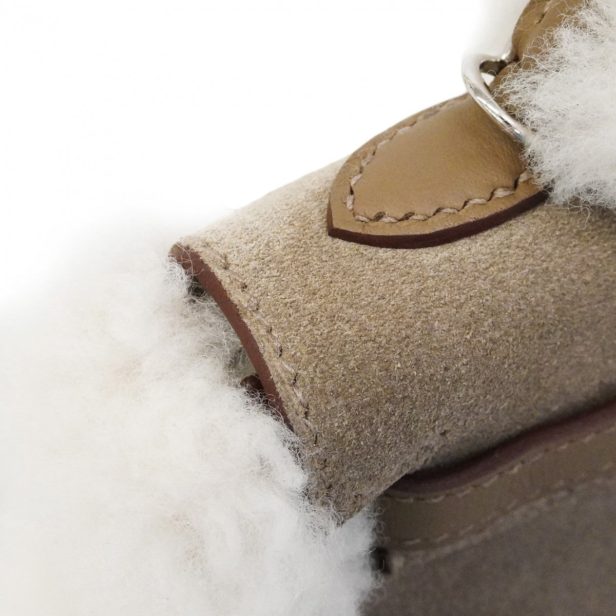 ★SALE【6bd4710-g】エルメス ハンドバッグ ミニケリーテディ グリズリー スイフト エトゥープ シルバー金具 K刻印 2wayバッグ【中古】レディース