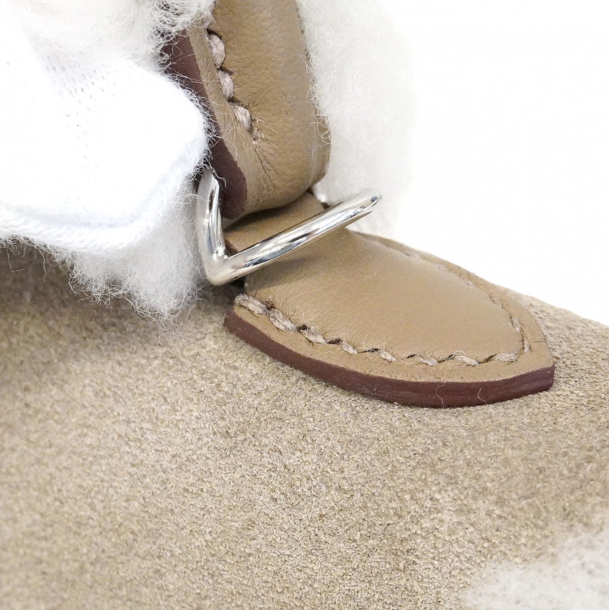 ★SALE【6bd4710-g】エルメス ハンドバッグ ミニケリーテディ グリズリー スイフト エトゥープ シルバー金具 K刻印 2wayバッグ【中古】レディース