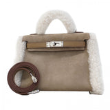 ★SALE【6bd4710-g】エルメス ハンドバッグ ミニケリーテディ グリズリー スイフト エトゥープ シルバー金具 K刻印 2wayバッグ【中古】レディース